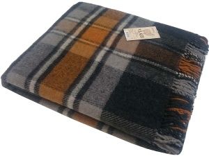 Плед "Уют", 170х210, 95%-ш.,5%-п/э, клетка т.сер-св.сер-оранж-бел, "VLADI" Украина