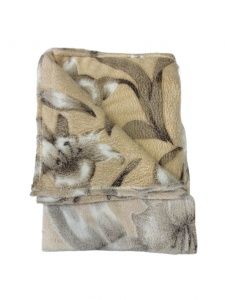 Плед микрофайбер, 140х200, "Цветы", набивной, пл. 150г/м2