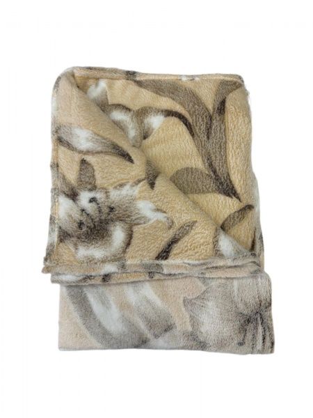 Плед микрофайбер, 140х200, "Цветы", набивной, пл. 150г/м2