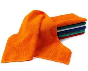 Полотенце махровое 30х50, цв. апельсиновый, 380гр/м2, Узбекистан