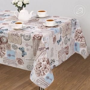 Скатерть "Либретто" круглая, D150, рогожка,состав 100% хлопок,пл. 170 гр/м2 ,Тейково