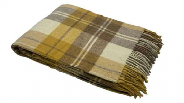 Плед "Осло", 140х200, 100%-новозеланд.ш., 02, бел-кор-гор "VLADI"