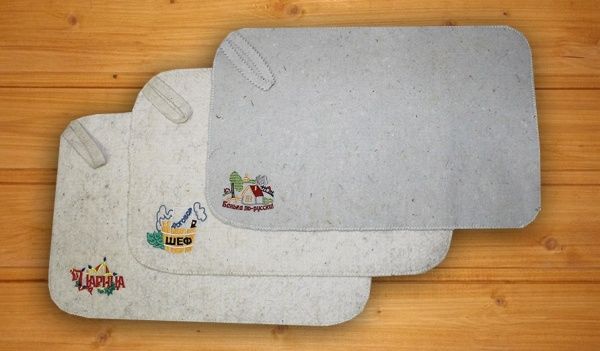 Коврик для сауны войлок, с вышивкой,в ассортименте