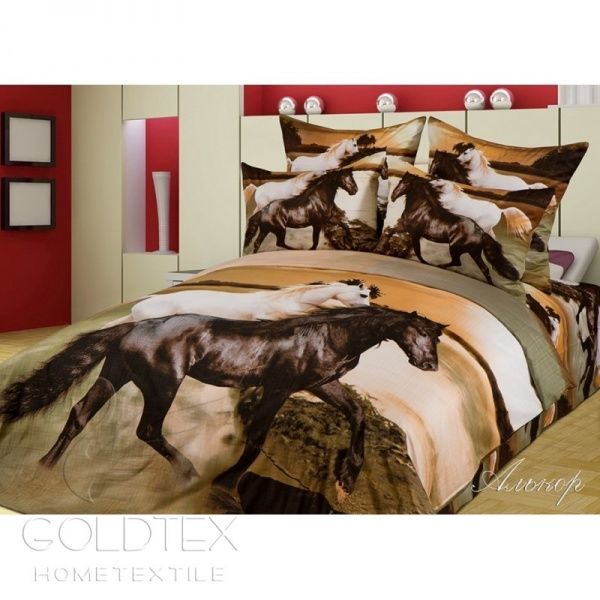 Постельное белье сатин набивной "3D" 2,0 сп, Алькор "ГолдТекс"