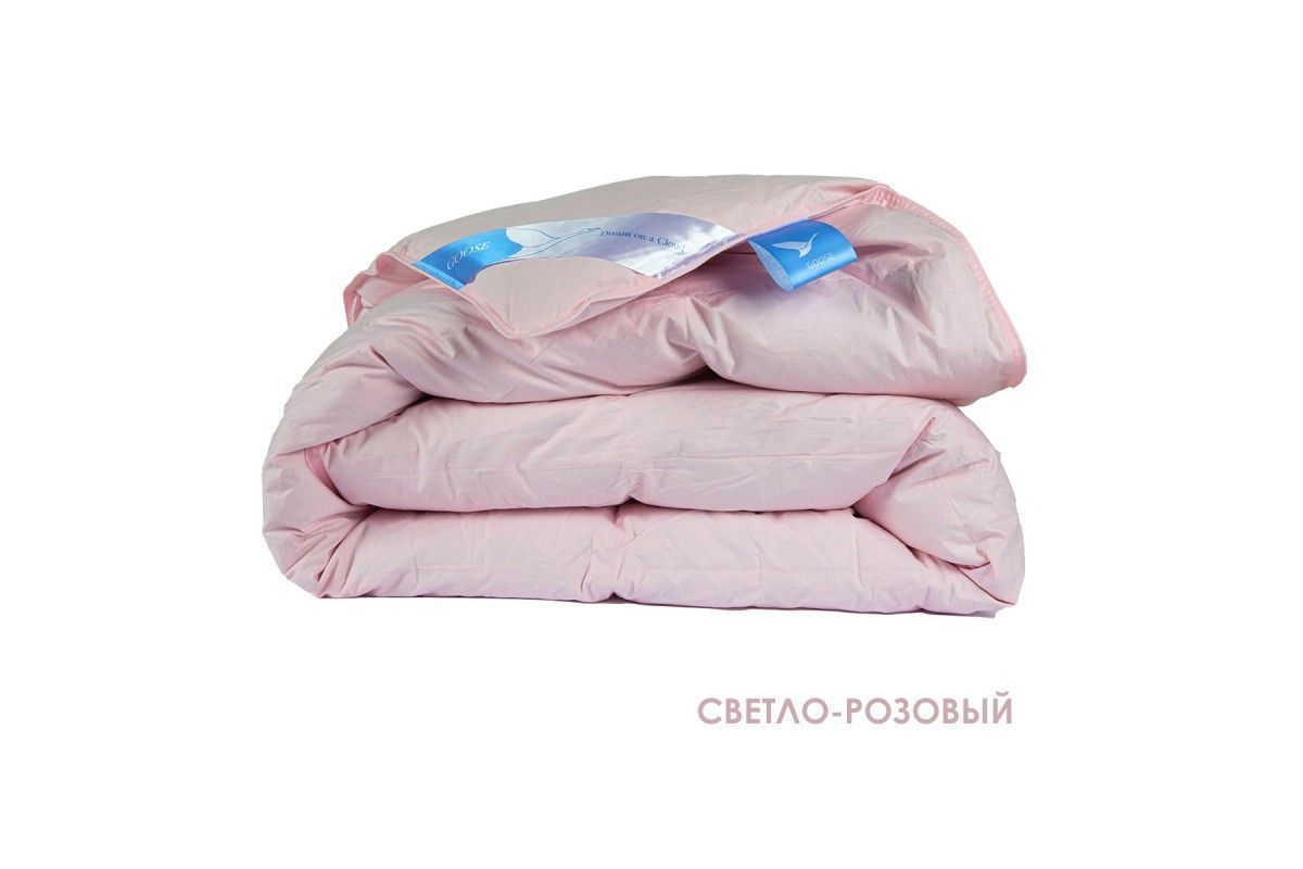 Одеяло WHITE DOWN (цвет светло-розовый) (Гусиный пух/тик Евро)