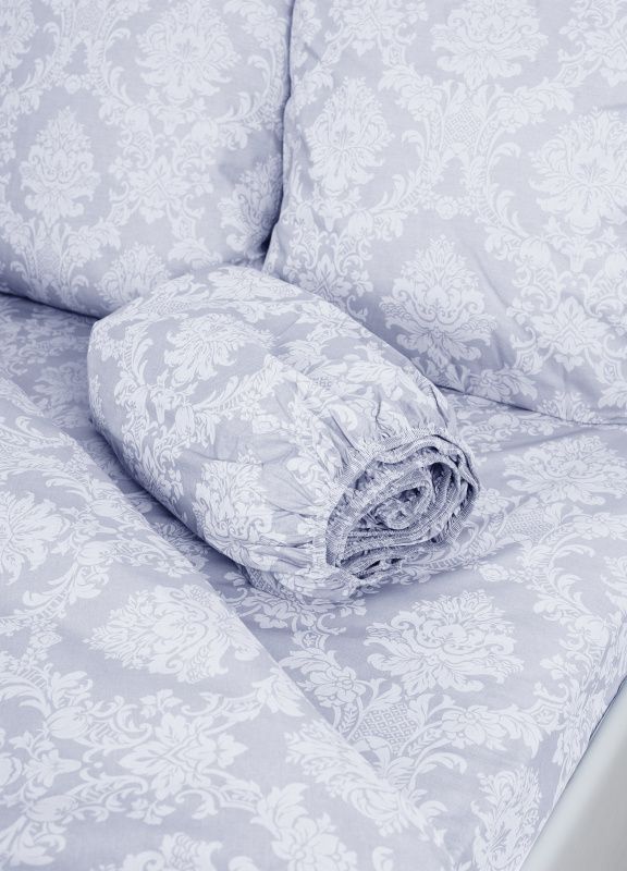 Кварц простыня на резинке (новый) (160х200x25 поплин-жаккард)