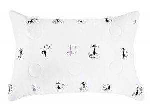 Подушка "Экофайбер" 50х72, стёганная, ткань brushed-твилл, рис. Флосси