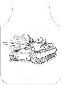 Фартук-раскраска 40*60,"ТАНК",тк Оксфорд,ТГ