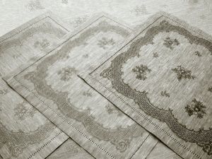 Салфетка п/лен 45х45 "Татьяна" жаккард.,ажур, натур ,арт. 01С-44ЯК