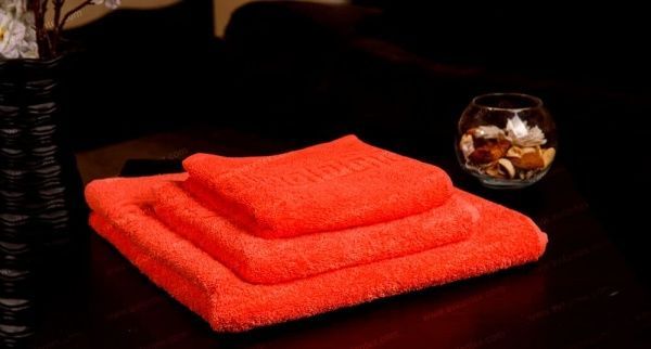 Полотенце махровое 50х90 цв. коралловый, 35001, пл. 430гр.Туркмения А