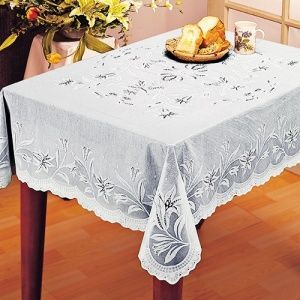 Скатерть ПВХ 150х230, белая, Арт С629-150WH, Декотекс