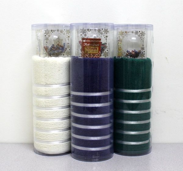 Комплект подарочный "Новогоднее пожелание" (п-це 70*140, новогодние украшения)