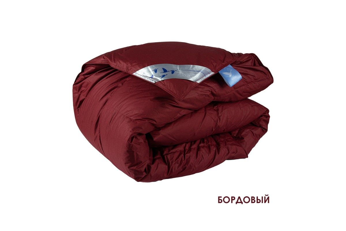 Одеяло WHITE DOWN (цвет бордовый) (Гусиный пух/тик Евро Макси)