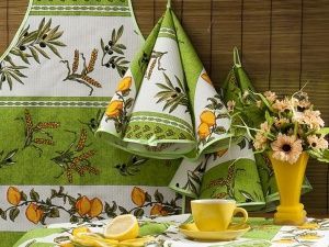 Набор кухонный вафельный "Оливки" (фартук, грелка, варежка,полотенце 40х60) Авиком