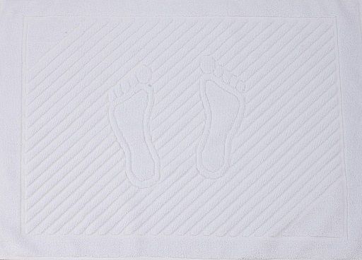 Коврик махровый для ног белый 50х70 "Ножки", пл.600 г/м2, Узбекистан арт. GL