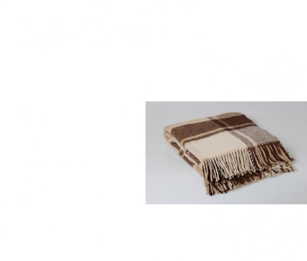 Плед 140х200, 100% - новозеландская шерсть, клетка рис. 21- 6, сумка ПВХ 
