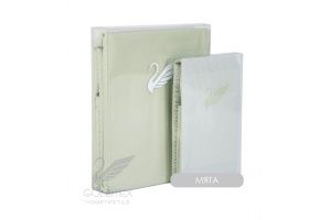 Простыня сатин на резинке 180х200х23 однотонный "COLORS OF LIFE" "Мята"