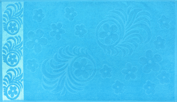 Полотенце махровое жаккардовое 70х130, цв. бирюза, пл. 430г/м2,BJ3