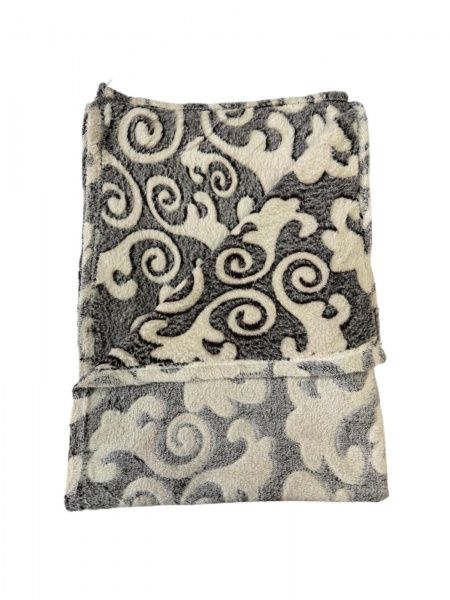 Плед микрофайбер, 180х200, "Вензель", набивной, пл. 150г/м2