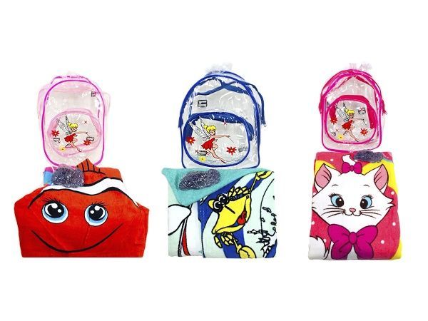 Комплект подарочный детский "Пончо" (Пончо 60х124. - 1шт, мыло -1 шт, рюкзак - 1шт,)