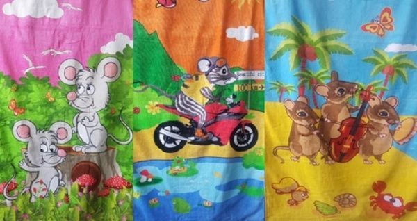 Полотенце велюровое 34х72, МЫШИ с печатным рис., Китай, Северный Город, арт.LI10-351B3