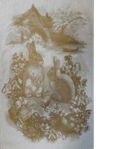 Полотенце 50х70 "Весенний кролик", жаккард, цв. горчичн, хлопок 100%,арт 07С-39ЯК