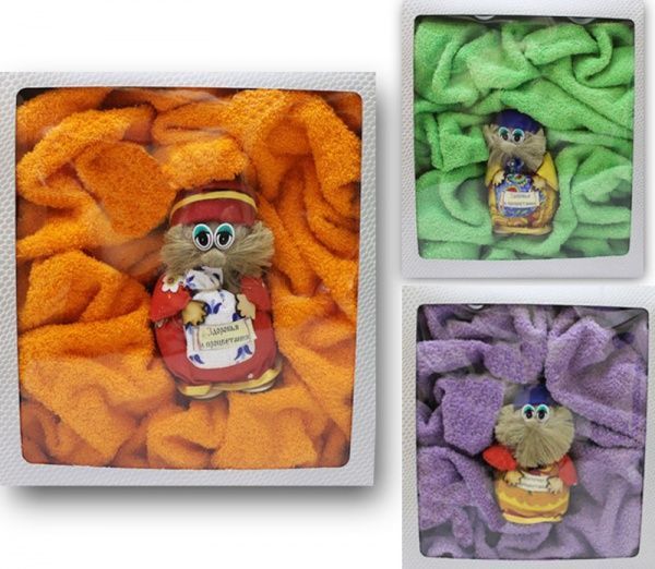 К-т подарочный "Праздничный" 2-предм.(полотенце махровое 70х140, сувенир)