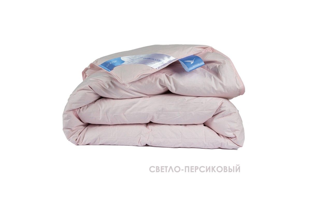 Одеяло WHITE DOWN (цвет светло-персиковый) (Гусиный пух/тик 1,5 сп)