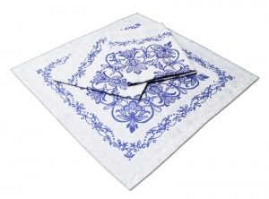 Салфетка 45х45 "Виолетта" синяя с мережкой,100% хлопок,Вологда