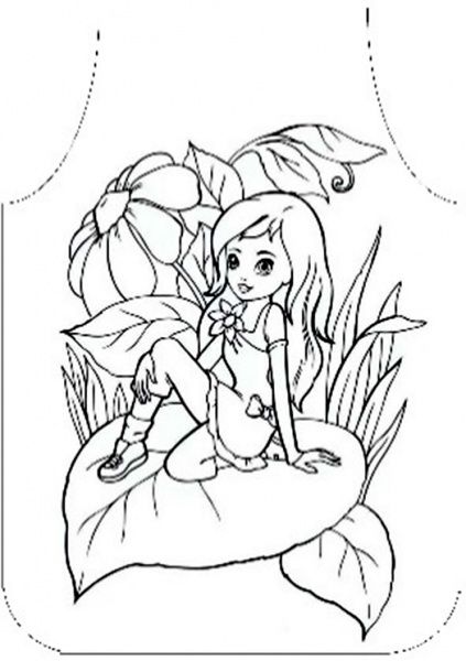 Фартук-раскраска 40*60,"Девочка",тк Оксфорд,ТГ