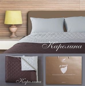 Покрывало стег. 180х220 однотонное, EL MANTO, "Каролина", ткань 100% хлопок, сатин 