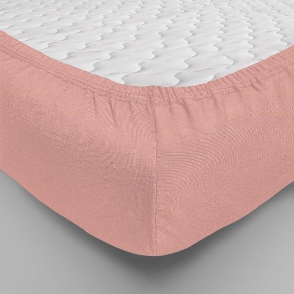 Простынь трикотажная на резинке ,140х200, розовый, 0010-5, "Текстильный городок"