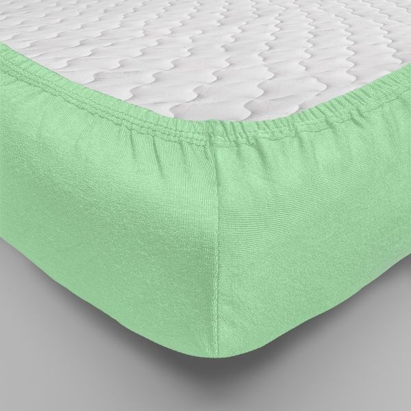 Простынь трикотажная на резинке,200х200 ментол , 0010-12"Текстильный городок"