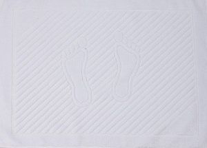 Коврик махровый для ног белый 50х70 "Ножки", пл.700 г/м2, Баши