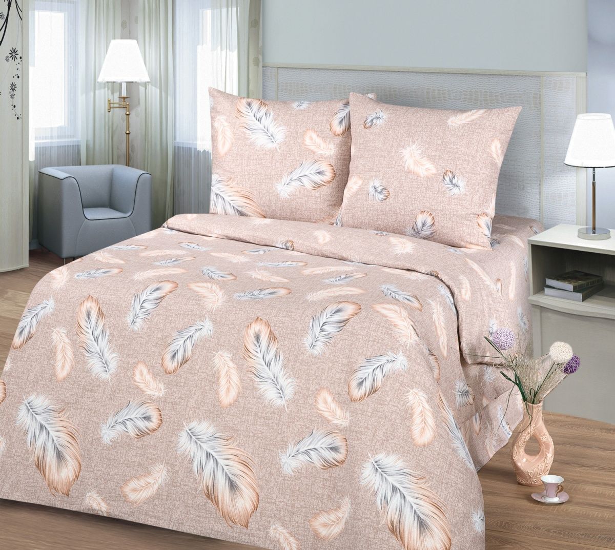 Перья (КПБ Бязь 2,0 сп с евро)