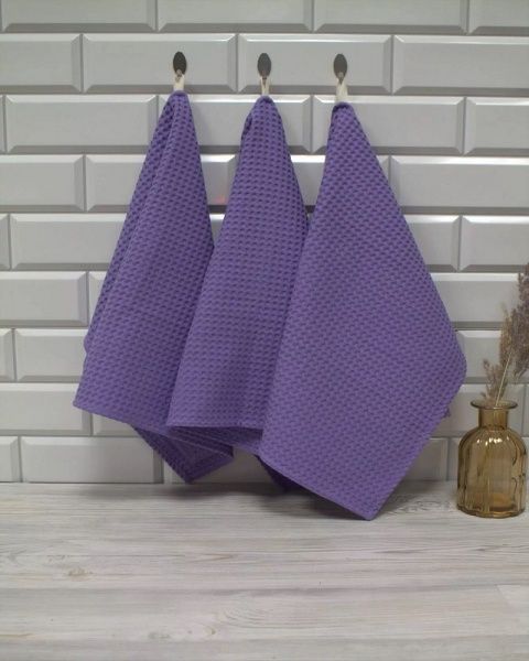 Полотенце кухонное "Вафельное", размер 40х60см,сиреневый 100% хлопок, Вологда