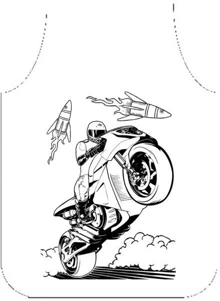 Фартук-раскраска 40*60,"МОТО",тк Оксфорд,ТГ