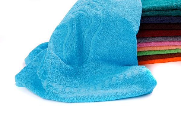 Полотенце махровое жаккардовое 50х70, цв. бирюзовый, пл. 450г/м2, "Ножки"