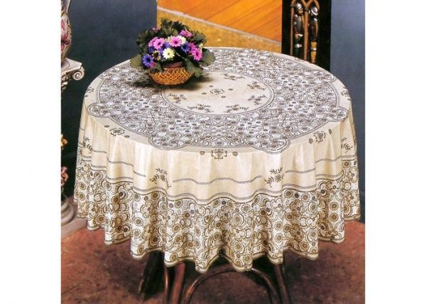 Скатерть ПВХ D137 бежевая ,Арт.С613-137BG, Декотекс