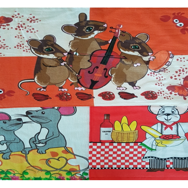 Полотенце велюровое 40х66, КУХОННОЕ с печатным рис., Китай, Северный Город, арт.126G3