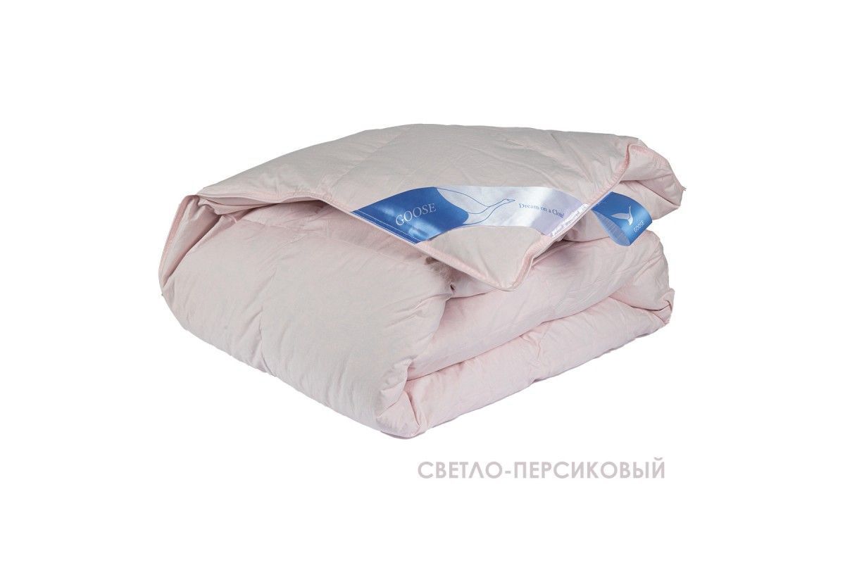Одеяло WHITE DOWN (цвет светло-персиковый) (Гусиный пух/тик 1,5 сп)