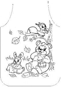 Фартук-раскраска 40*60,"Мишка",тк Оксфорд,ТГ