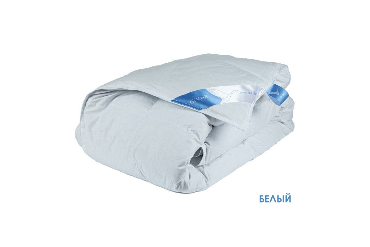 Одеяло WHITE DOWN (цвет белый) (Гусиный пух/тик 2,0 сп)