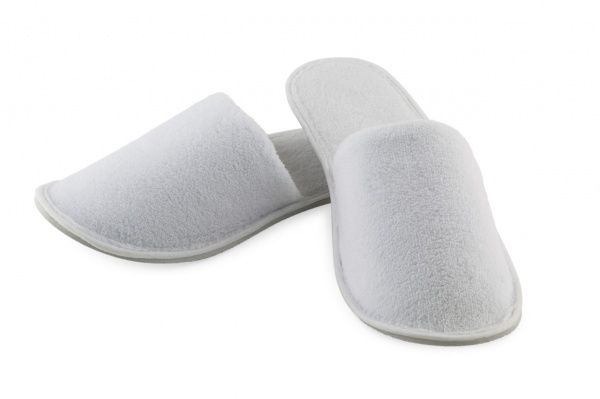 Тапочки махровые белые, закрыт. мыс, подошва ЭВА 4,5 мм. мод.М-107