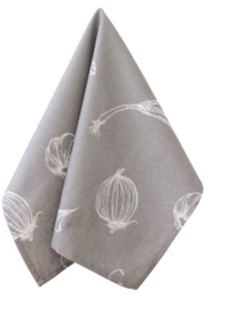 Полотенце кухонное "Лук/Чеснок", размер 40х60, цвет темно-серый, жаккард, Вологда