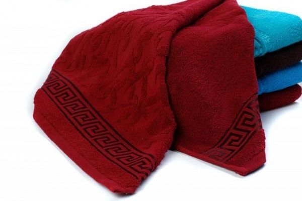 Полотенце махровое жаккардовое 50х90, цв. бордо, пл. 430г/м2,BJ2
