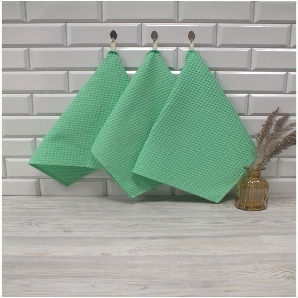 Полотенце кухонное "Вафельное", размер 40х60см,магическая мята 100% хлопок, Вологда