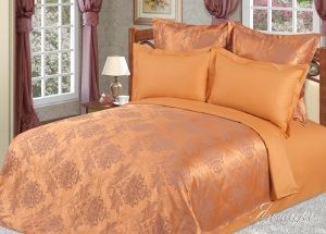Постельное белье сатин жаккард однотонный 2,0 сп., Янтарь "ГолдТекс"