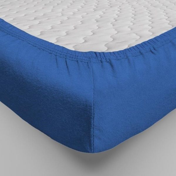 Простынь трикотажная на резинке ,140х200, синий, 0010-20, "Текстильный городок"