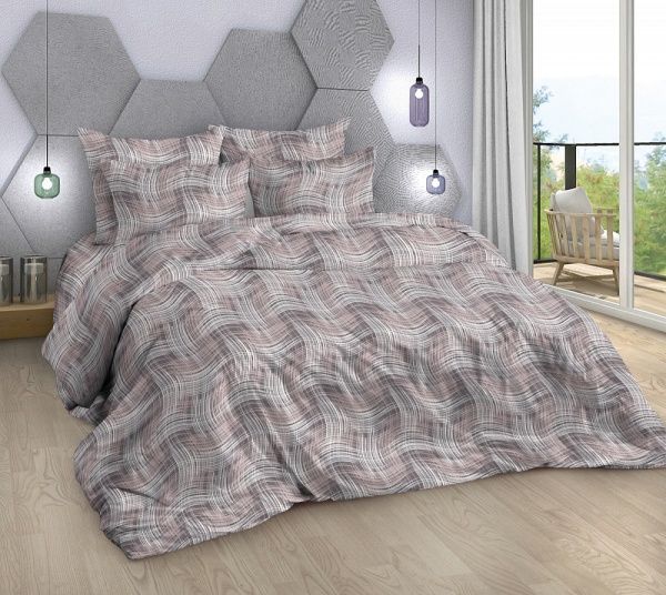 Постельное белье бязь наб 2х сп. ев пр.(под. 217х175,пр.217х240,нав.70х70-2шт) Арабески "Миланика"